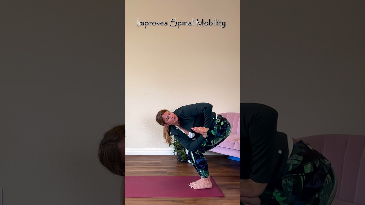Instantly Improve Digestion & Detox with Twisted Chair Pose 🌪️  #detoxyoga #spinalhealth #strength