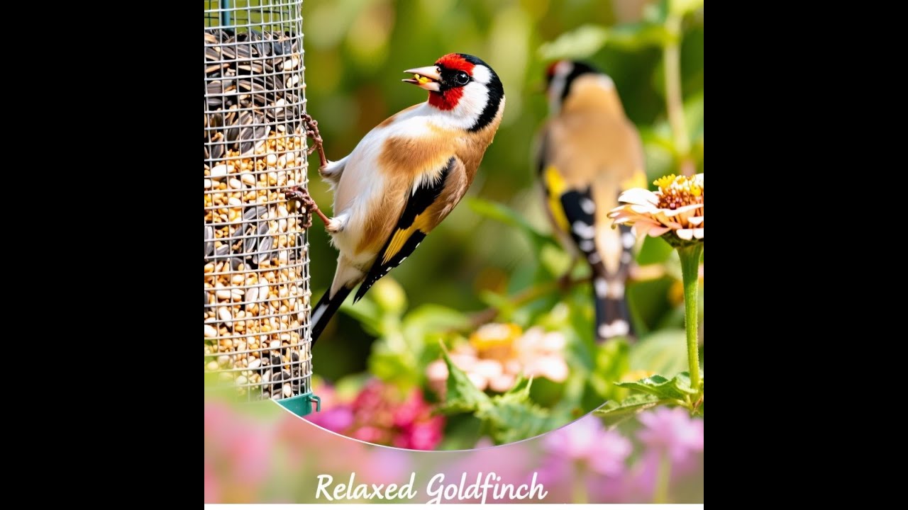 Goldfinch Calmly Feeding at the Feeder | UK Garden Birds