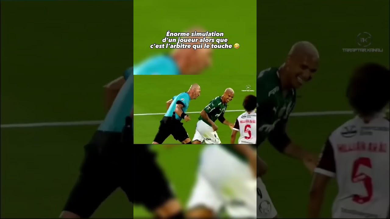 Énorme simulation d’un joueur alors que c’est l’arbitre qui le touche 