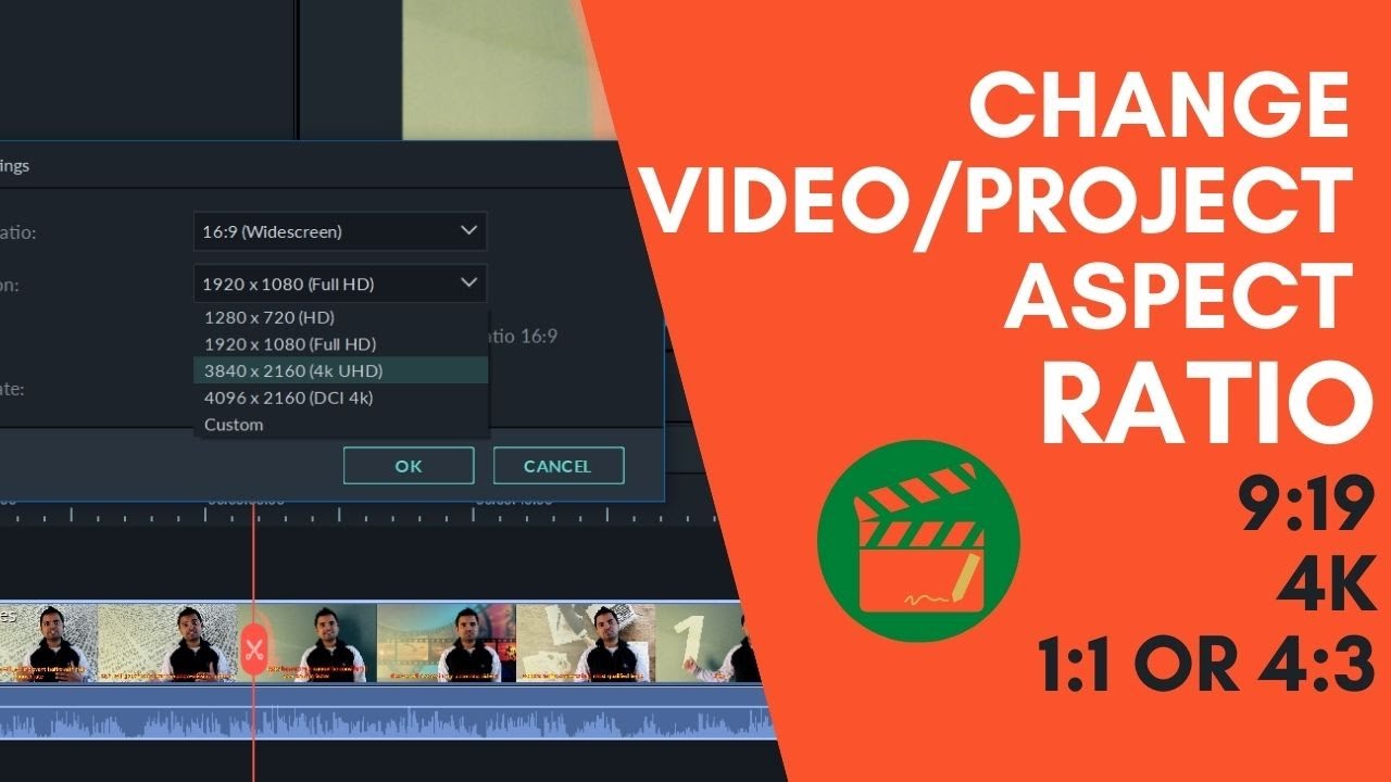 Change Video Aspect Ratio Or Project Settings In Filmora Convert To 9 10 Or 4k Ratio Youtube