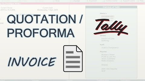 How To Make Quotation By Using Tally ERP 9 in Hindi  || Proforma Invoice Tally ERP 9