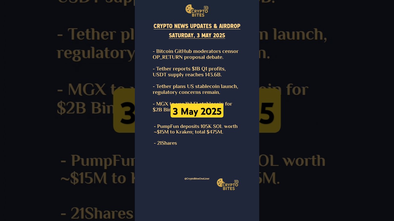 Crypto Bites Crypto Updates #BTC #ETH #news #updates #today #airdrop #2025 #cryptonews 3 May 2025