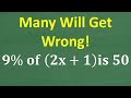 Understanding Percent and Algebra