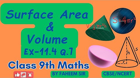 surface area and volume class 9 maths exercise 11.4 q7 | ncert | cbse | ‎@MySciencePlanet8
