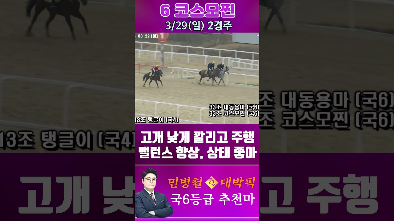 [서울 경마] 민병철 대박픽 2026년 3월 29일 일요 2R 추천마2 #한국마사회 #horse #경마 #automobile #하이라이트 #뉴스 #riding #korean #게임