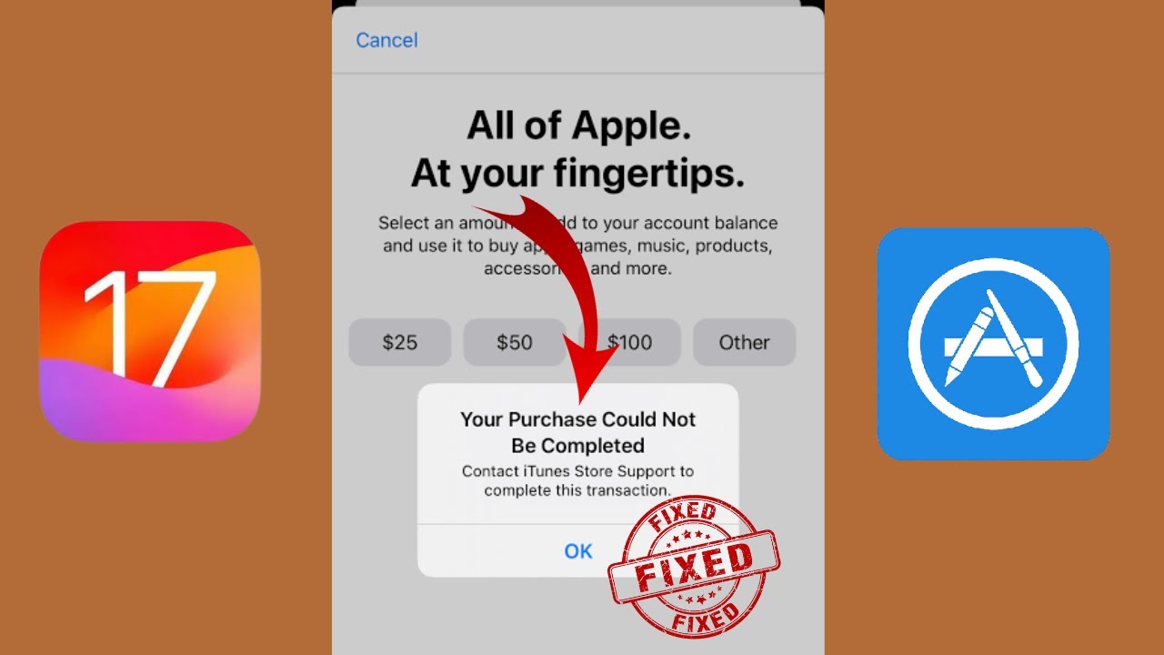 how to fix your purchase couldn't be completed iphoneyour purchase could not be completed ios