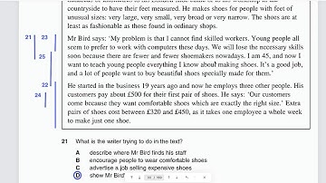 LIVE - PET 4 - Test 2 - Reading and Writing - Part 4 - The shoemaker