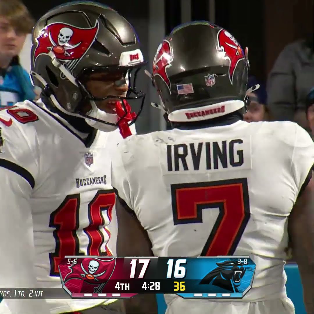 Bucky Irving rushes for a 43-yard Gain vs. Carolina Panthers