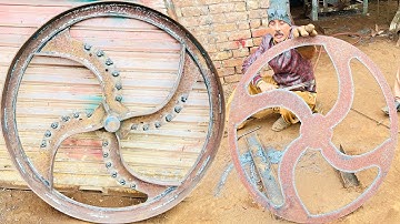 Wonderful process of manufacturing chuff cutter wheel in my hand In factory || how to make wheel .