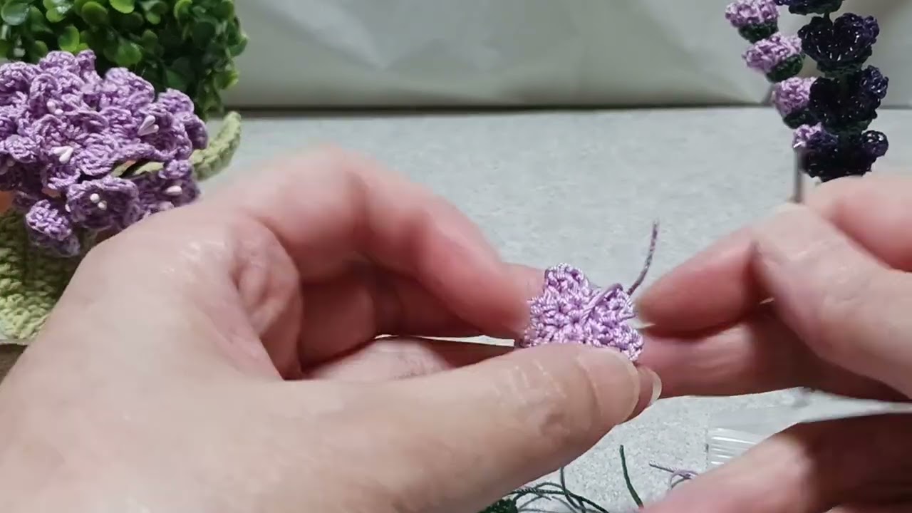 うちの子スタイル ハート編み ラベンダー ラベンダー編み方③Charinhandmadeチャンネル - YouTube