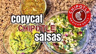 COPYCAT CHIPOTLE! | Corn Salsa, Guacamole, & Salsa Verde