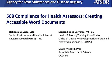 508 Compliance for Health Assessors: Creating Accessible Word Documents