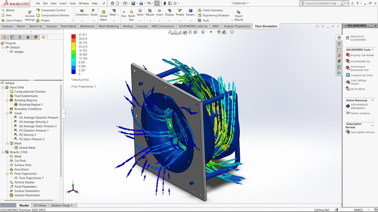 Airflow Simulation of a Centrifugal Fan Using SolidWorks CFD - YouTube