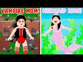 VAMPIRE MOM vs MERMAID MOM In Bloxburg! (Roblox)