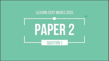 Leaving Cert Maths Higher - DEB 2020 Mocks Paper 2 Q1