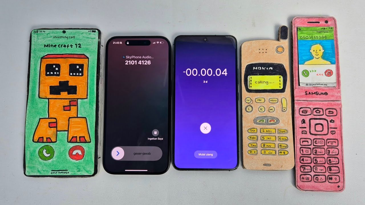 SAMSUNG minecraft/IPHONE 15p/samsung s22/nokia 2010/samsung folder,skyphone+timer+call