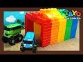 Learn Colors and Make a Rainbow Tunnel l Heavy Vehicles Lego Play l Tayo the Little Bus