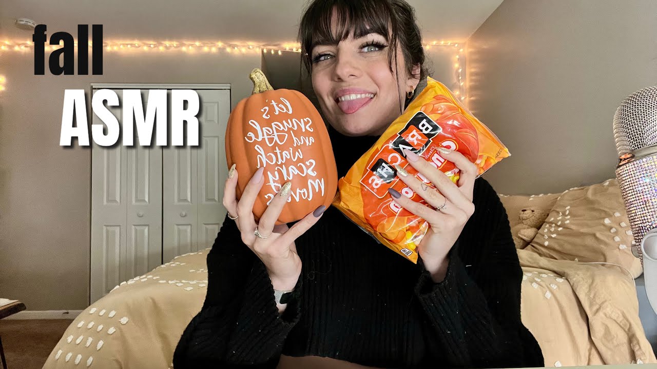ASMR | cozy fall triggers | tapping, scratching, candy sounds | ASMRbyJ