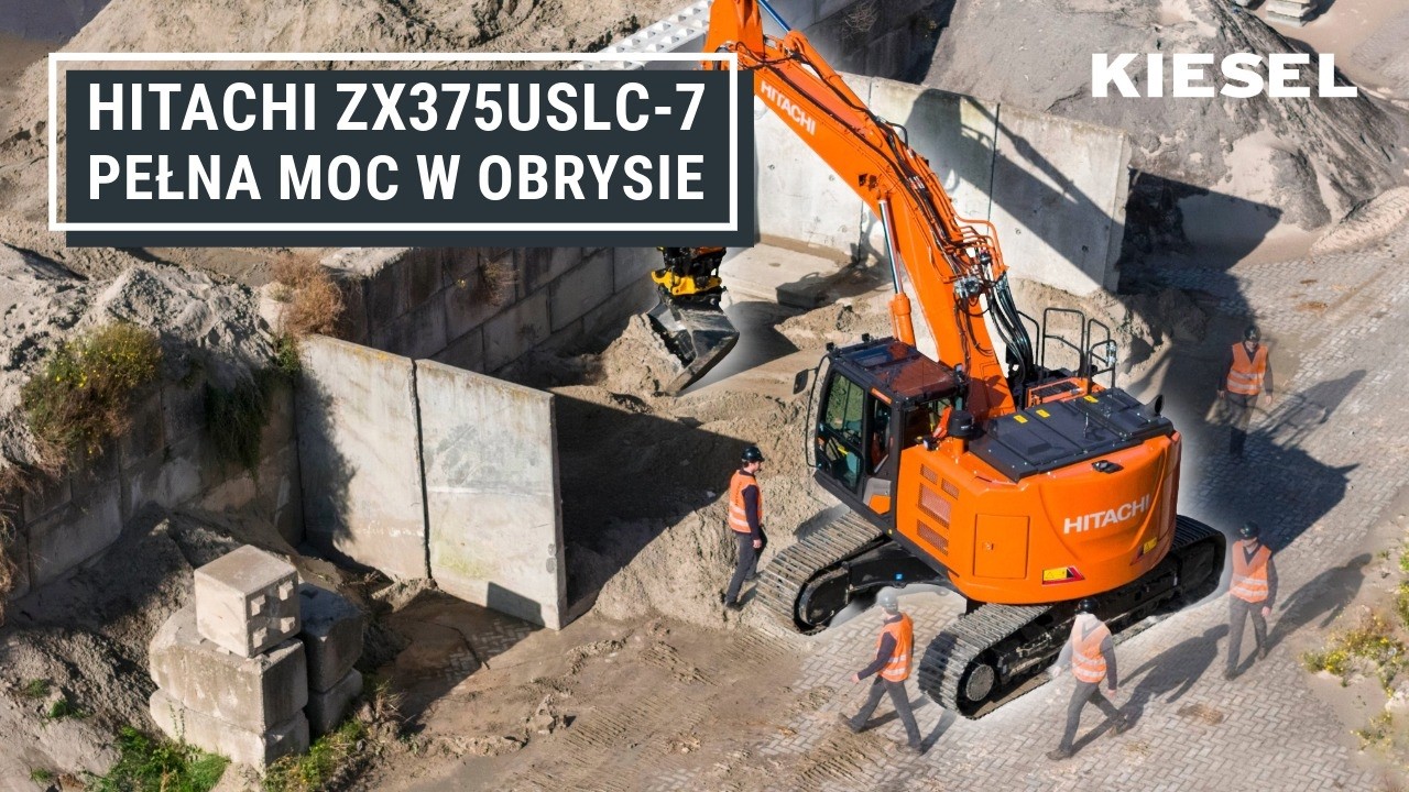 HITACHI rewolucjonizuje miejski plac budowy: koparka 🔸ZX375USLC-7 - stabilny udźwig i krótki tył☑️