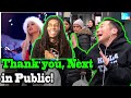 QPark "THANK U NEXT" - Ariana Grande - SINGING IN PUBLIC !! (REACTION)