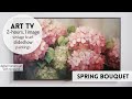 Spring art for tv  vintage floral background  4k frame tv art screensaver modern  wall art for tv