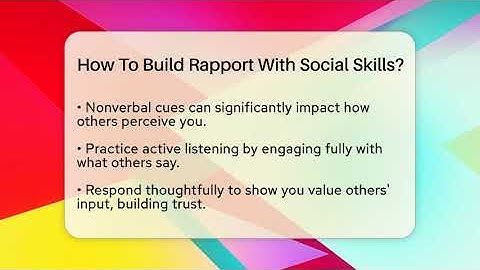 How To Build Rapport With Social Skills? - The Personal Growth Path