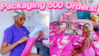 Packaging 500+ Orders!!! | Entrepreneur Life Vlog 💕  | How I Package & Ship Orders!!!!