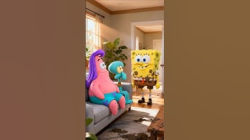 SpongeBob and Squidward are taking a mud bath #funny #animation #viralshorts