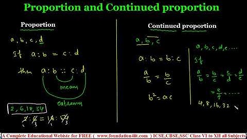 Proportion and Continued proportion