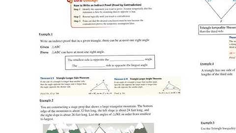 6.5 Indirect Proofs and Inequalities within Triangles