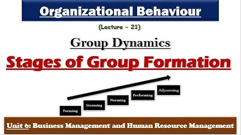 Stages of group development/formation| Group Dynamics ugc net|Organizational Behaviour| NTA-UGC NET