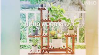 Unho Wood Plant Stand Flower Rack Shelf