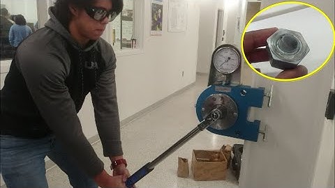 Bolt tension calibrator, Skidmore MZ-100 Set up and a destroyed 3/4 inch bolt