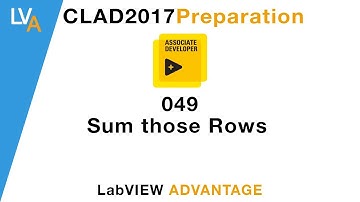 LabVIEW CLAD 049 Sum those Rows