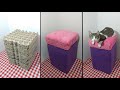 como hacer un PUFF con CARTONES DE HUEVO RECICLADOS - idea con cubetas de huevo recicladas