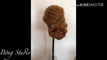 Hướng dẫn bới tóc cô dâu đơn giản (tóc bới bà sui) Bông Studio mẫu 79