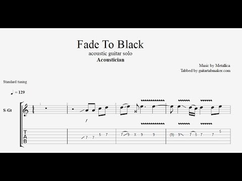 Acoustician - Fade To Black solo TAB - acoustic guitar solo tabs (PDF + Guitar Pro)