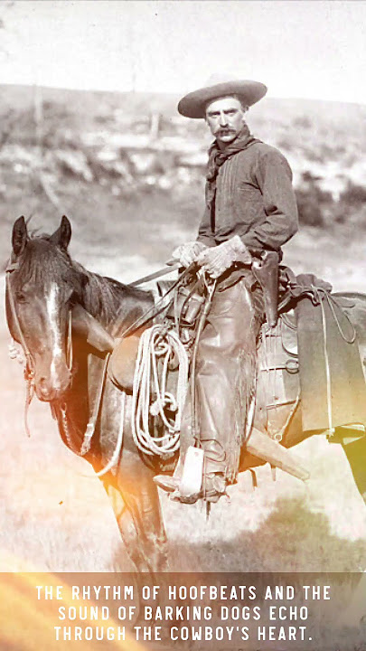 The rhythm of hoofbeats and the sound of barking dogs echo through the cowboy's heart.