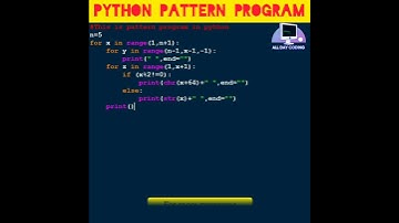 #python 66 To Print Pattern program in Python | Computer Programming | #shorts #coding #python