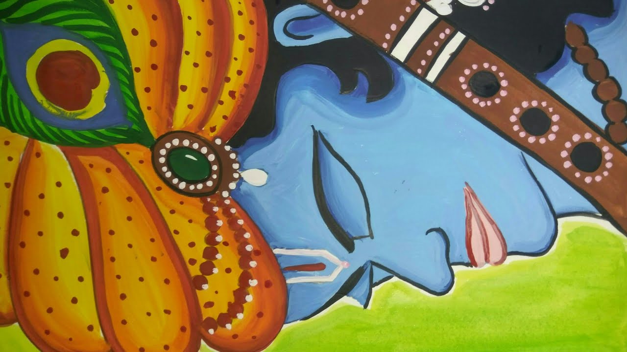 Janmashtami Special How To Draw Beautiful Krishna Painting Youtube