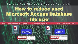 Microsoft Access | How to reduce Microsoft Access Database file size ( from 911 MB  to 51 MB) Profile