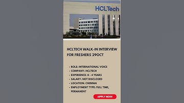 HCLtech Walk-in Interview for Freshers 29oct | #job #shorts #walkininterview #hcltech
