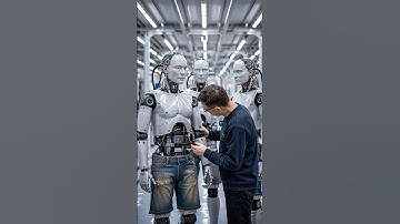 The First Connection - Shaking Hands with Its Creator #tech ##technology #robot #video #future #fyp