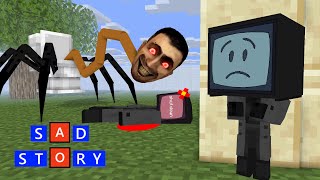 Monster School : TV MAN SAD STORY FROM SKIBIDI TOILET MULTIVERSE - Minecraft Animation