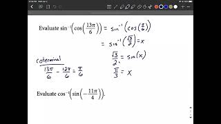Composition of Inverse Trig Functions and Trig Functions
