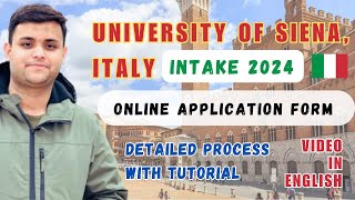 University of Siena, Italy 🇮🇹 Online Application Form Intake 2024 | Detailed Process With Tutorial