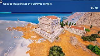 Collect weapons at the summit Temple Fortnite