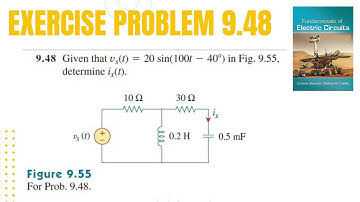 Exercise Problem 9.48 | Sinusoidal & Phasors| Fundamental of Electric Circuit by Charles Alexander