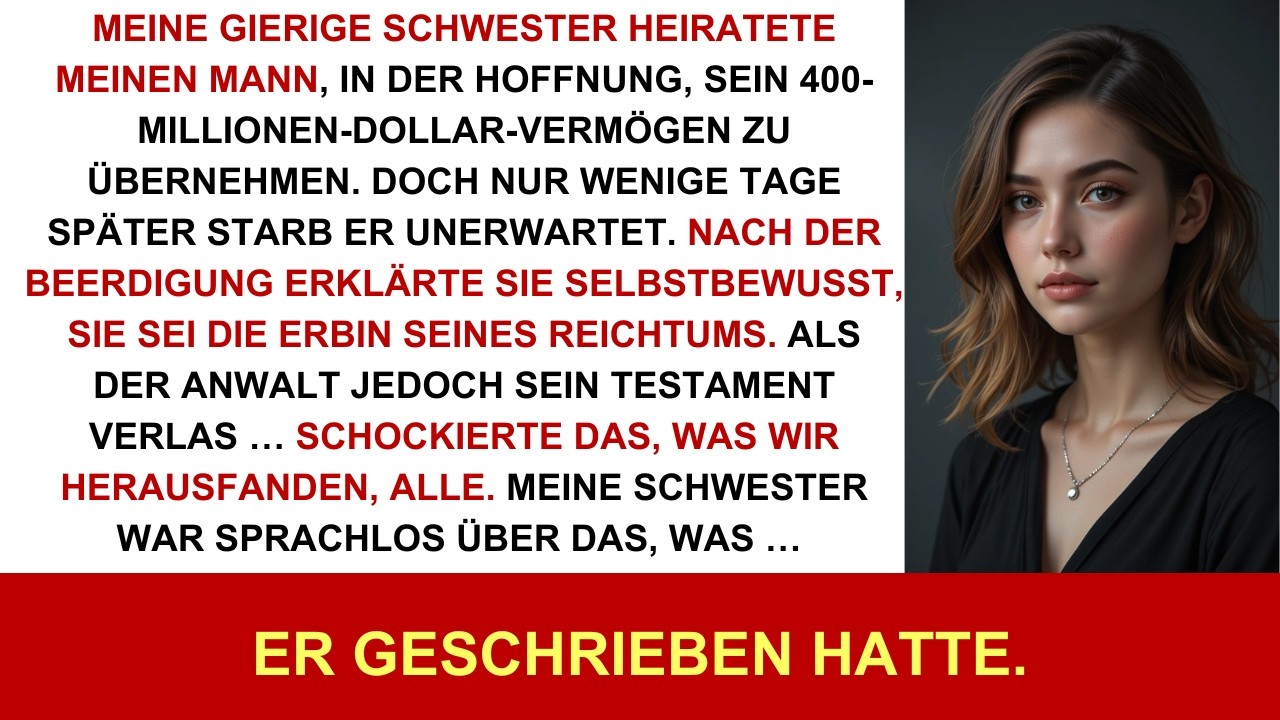Meine gierige Schwester heiratete meinen Mann, um an sein 400-Mio.-$-Vermögen zu kommen.