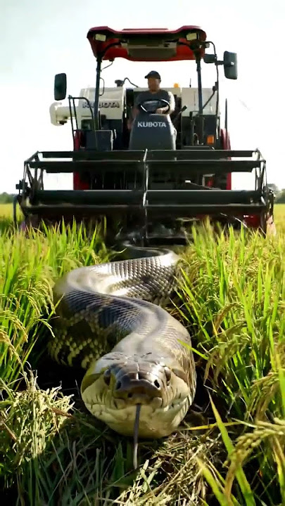#Kubota #Snake #RiceHarvester  #Anaconda#SnakeVsMachine  #HarvestSeason  #KubotaPower